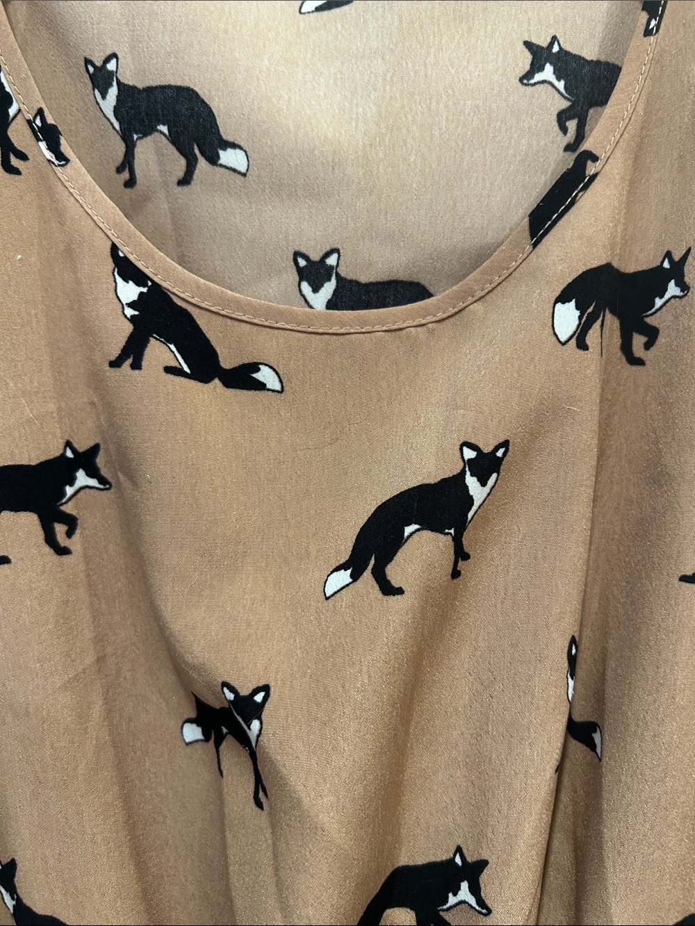Asos Women’s Fox Print Tank Dress in Tan